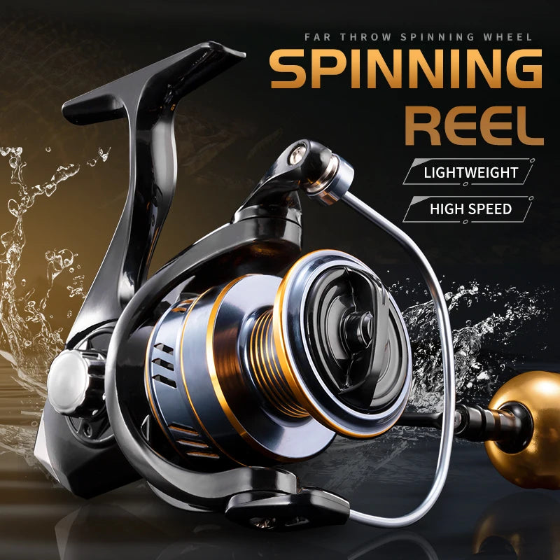 Rooblinos HM 5.2:1 Hand Spinning Reel Aluminium Hand Wheel Plastic Body Anti-Reverse System Interchangeable River/Stream
