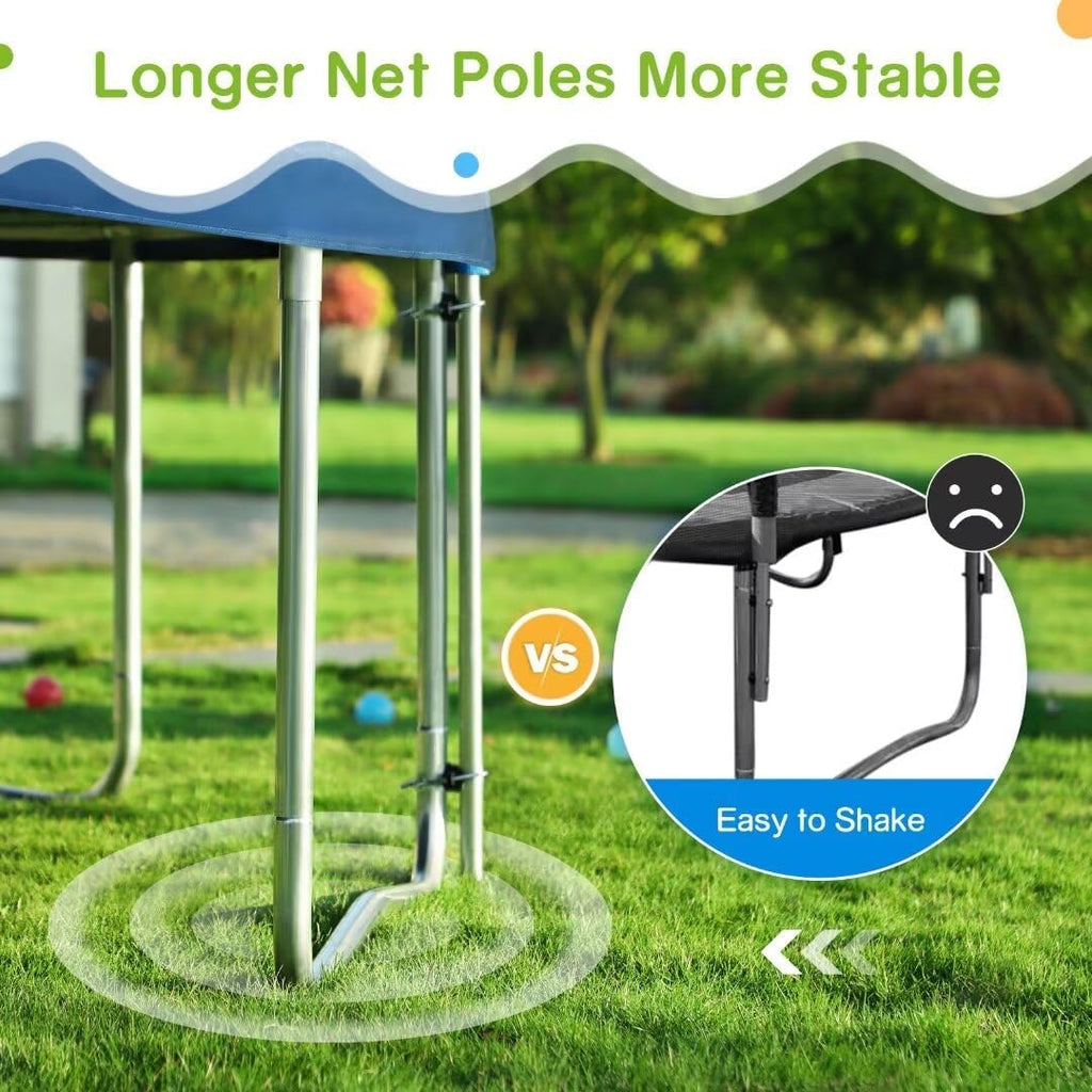 1800LBS Capacity No-Gap Design 16 15 14 12 10FT Trampoline with Safety Enclosure Net and Non-Slip Ladder 10-Year Quality Assurance Perfect for Kids Family Outdoor Backyard Fun