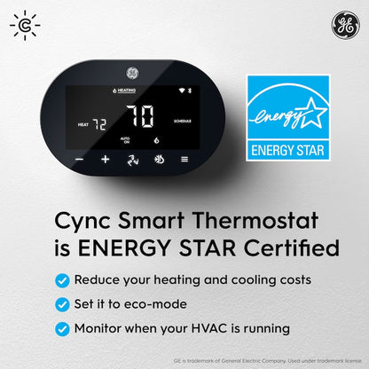 Black Smart Compatible Thermostat with Wi-Fi Compatibility
