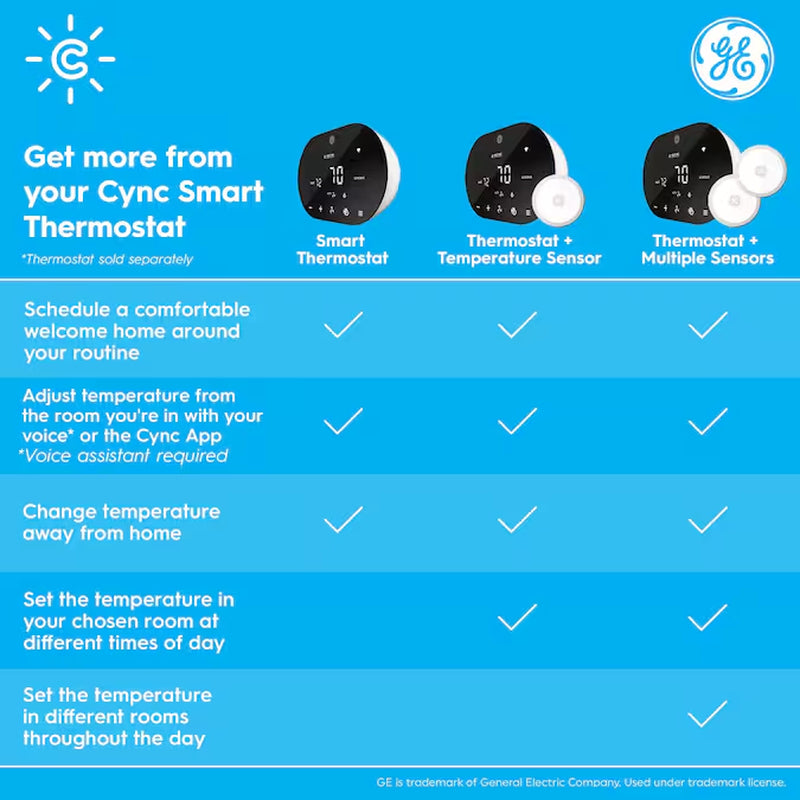 Black Smart Compatible Thermostat with Wi-Fi Compatibility