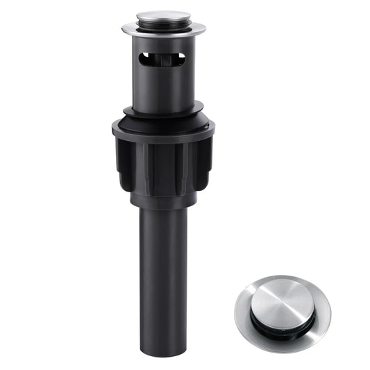 Bathroom Sink Drain with Overflow Vessel Sink Stopper, Lavatory Vanity Vessel Sink Drain Assembly, Brushed Nickel Pop up Drain