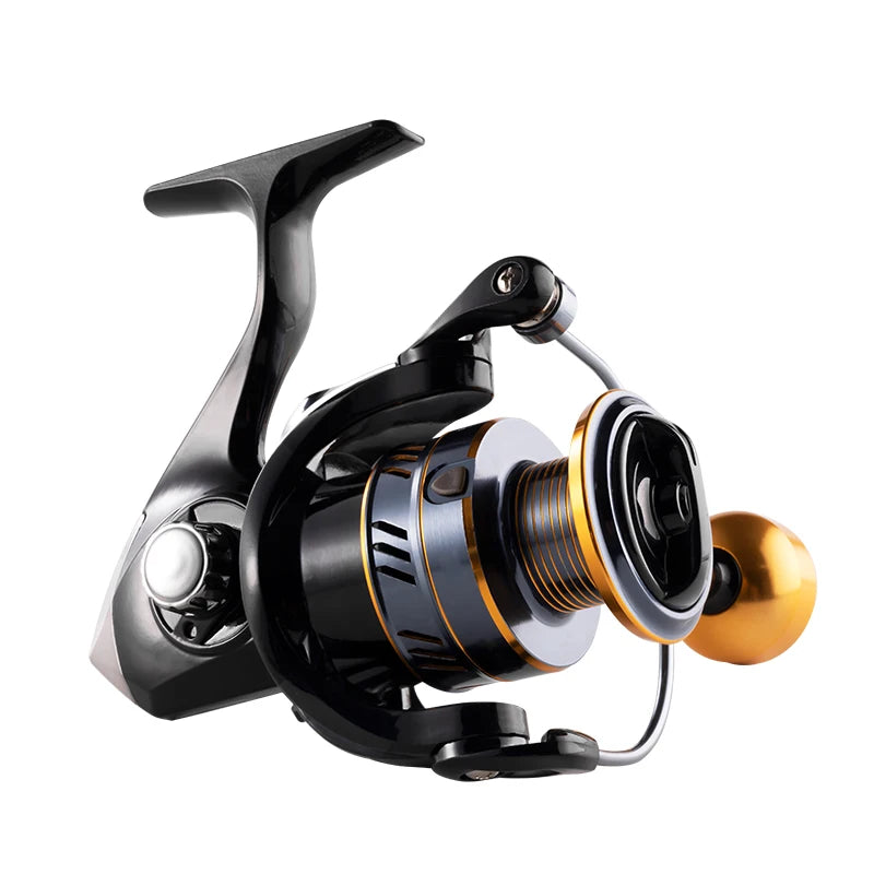 Rooblinos HM 5.2:1 Hand Spinning Reel Aluminium Hand Wheel Plastic Body Anti-Reverse System Interchangeable River/Stream