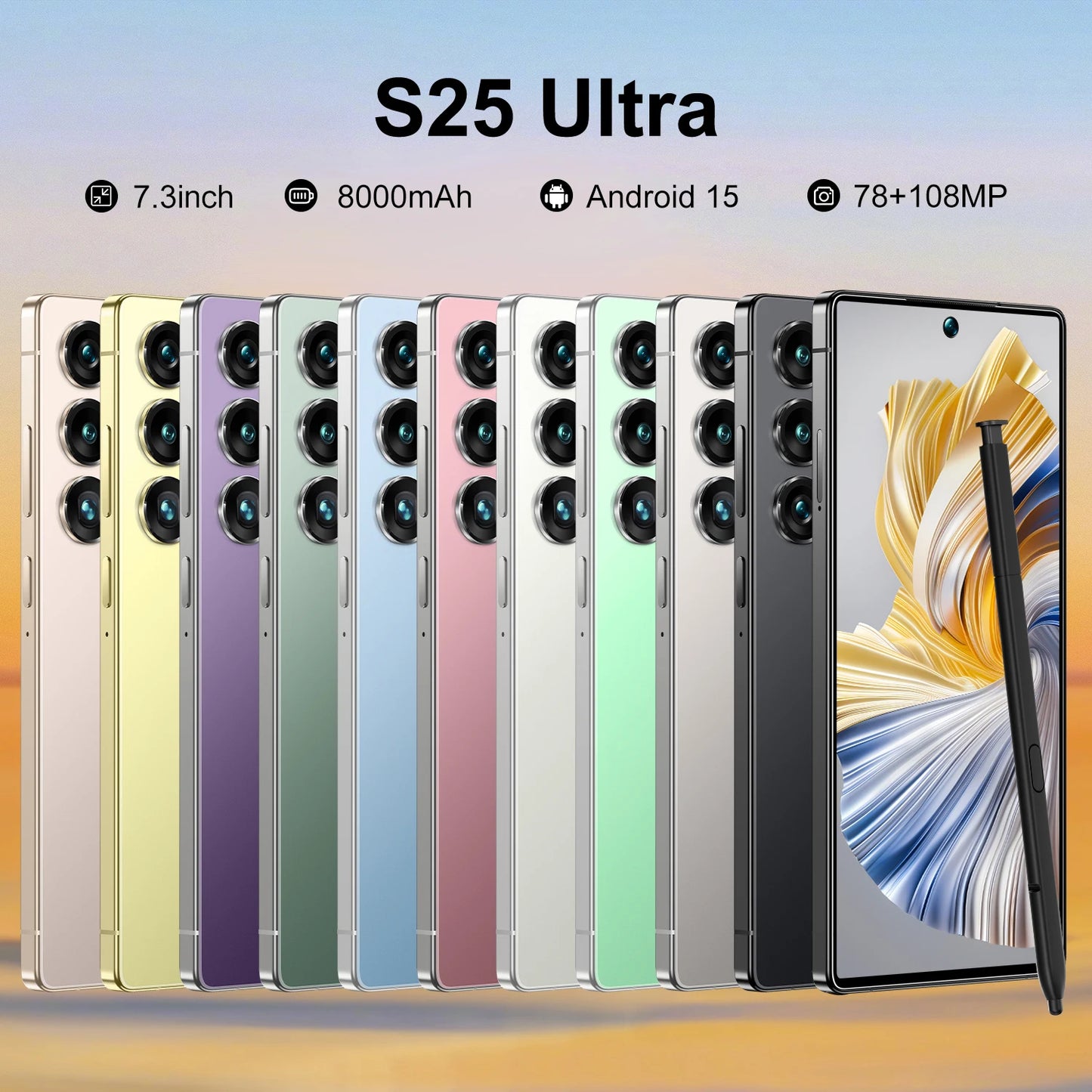 22GB+2TB Large Memory S25 Ultra Full-Screen Smartphone Android 15 7.3 Inch Big Screen Dual Sim S25 ULTRA Smart Phone Cellphones