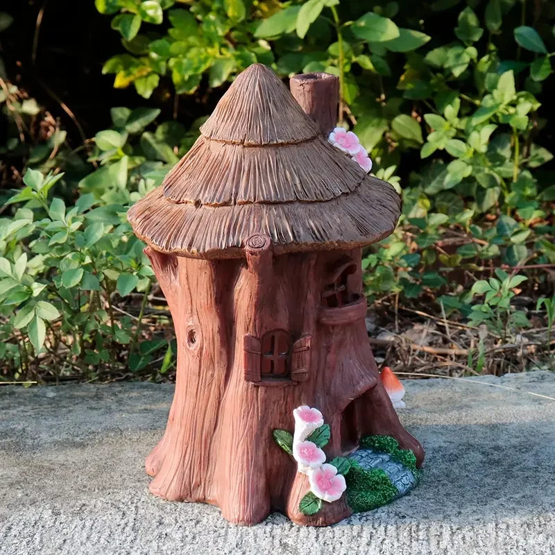 Charming Resin Treehouse Statue - Miniature Outdoor Decor for Garden, Lawn, and Patio - Perfect Gift for Nature Lovers