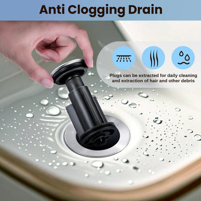 Bathroom Sink Drain with Overflow Vessel Sink Stopper, Lavatory Vanity Vessel Sink Drain Assembly, Brushed Nickel Pop up Drain