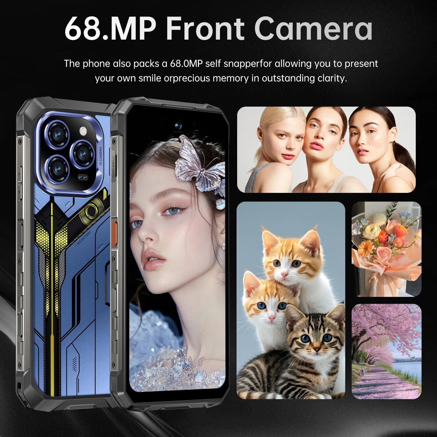 2025 New All Weather Mobile Phone With 5G Support Outdoor Use 6.99-Inch OLED Display Water and Drop Resistant 108MP Camera