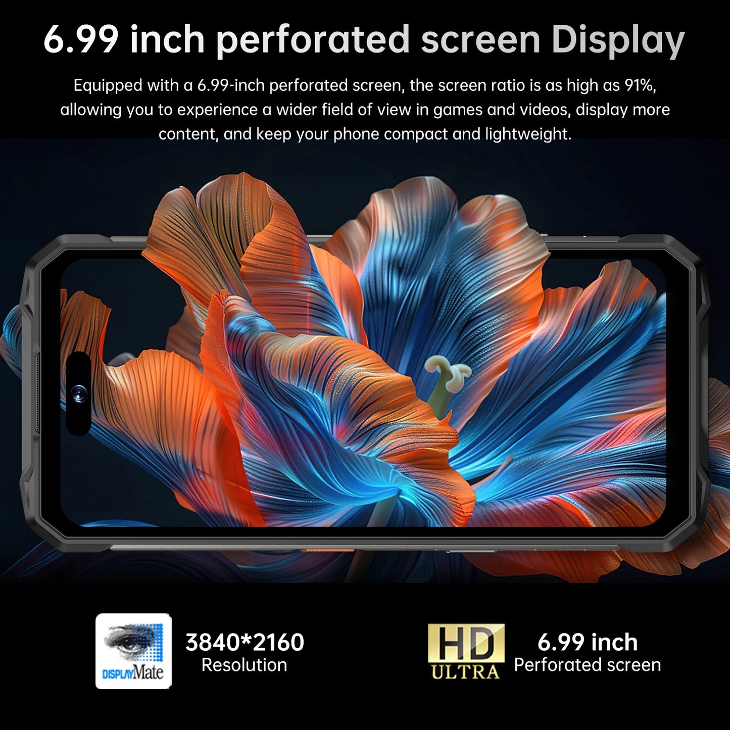 2025 New All Weather Mobile Phone With 5G Support Outdoor Use 6.99-Inch OLED Display Water and Drop Resistant 108MP Camera