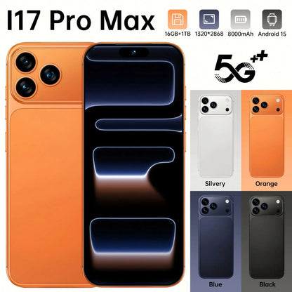I17 ProMax 5g Smartphone Beautiful Selfie Camera 7.3-Inch HD Deca Core High-Performance 90Hz 108MP French Visual Feast