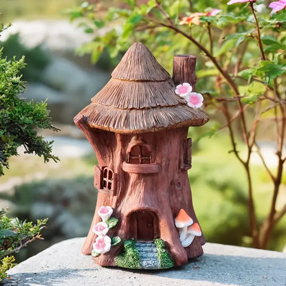 Charming Resin Treehouse Statue - Miniature Outdoor Decor for Garden, Lawn, and Patio - Perfect Gift for Nature Lovers