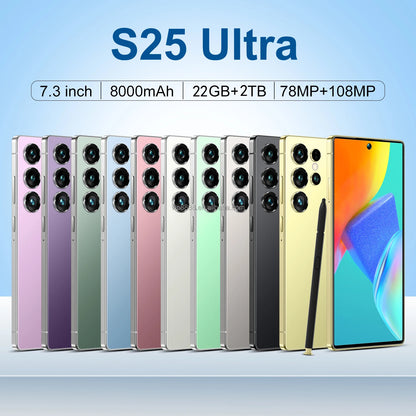 22GB+2TB Large Memory S25 Ultra Full-Screen Smartphone Android 15 7.3 Inch Big Screen Dual Sim S25 ULTRA Smart Phone Cellphones