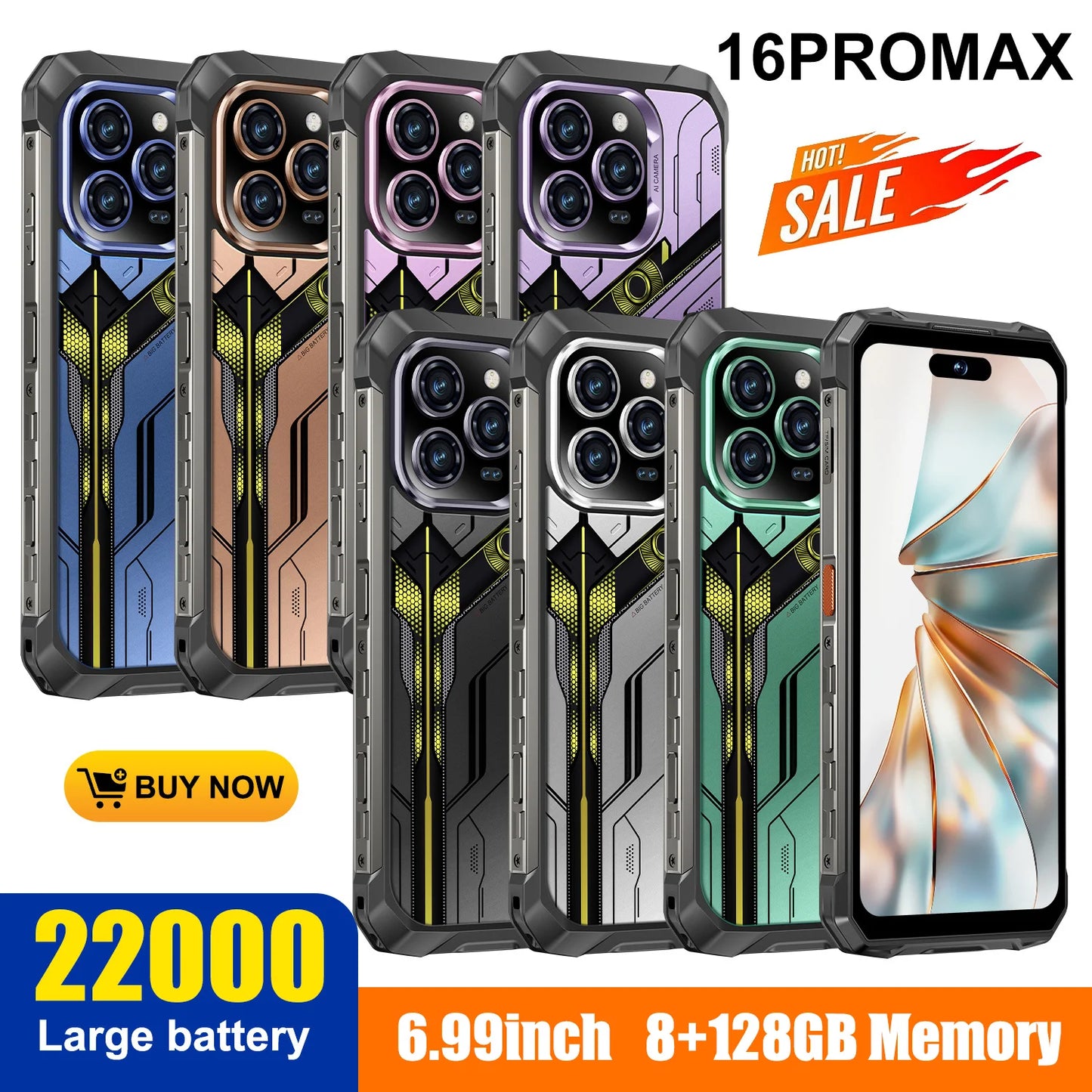 2025 New All Weather Mobile Phone With 5G Support Outdoor Use 6.99-Inch OLED Display Water and Drop Resistant 108MP Camera
