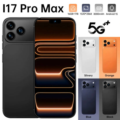 I17 ProMax 5g Smartphone Beautiful Selfie Camera 7.3-Inch HD Deca Core High-Performance 90Hz 108MP French Visual Feast