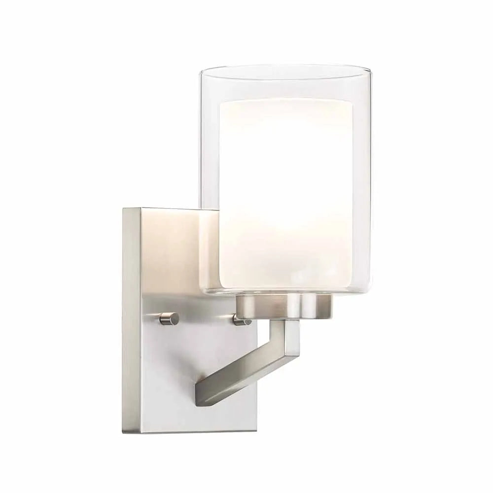 US Instock Indoor Nickel Glass Bathroom Wall Lights Modern Wall Lamp Bedroom Led Corridor Lights for Home Living Room Staircase