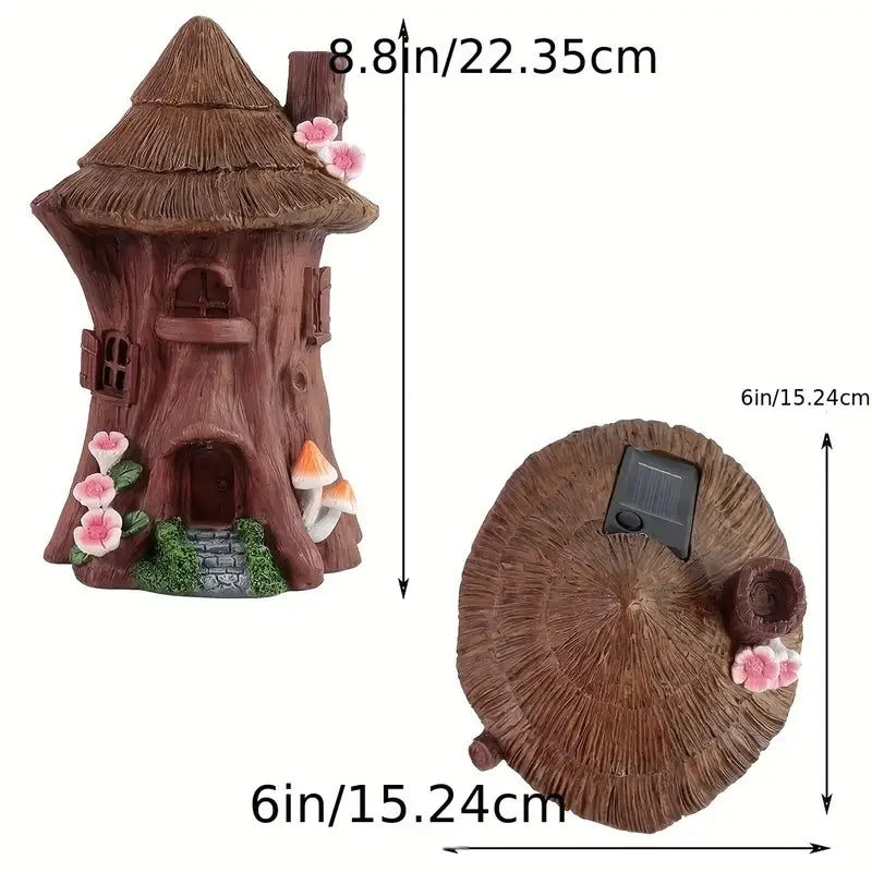 Charming Resin Treehouse Statue - Miniature Outdoor Decor for Garden, Lawn, and Patio - Perfect Gift for Nature Lovers