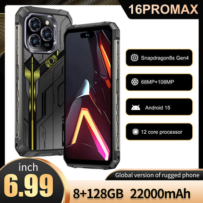 2025 New All Weather Mobile Phone With 5G Support Outdoor Use 6.99-Inch OLED Display Water and Drop Resistant 108MP Camera