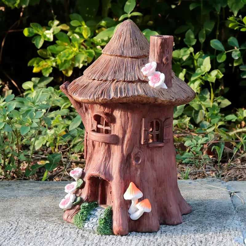 Charming Resin Treehouse Statue - Miniature Outdoor Decor for Garden, Lawn, and Patio - Perfect Gift for Nature Lovers