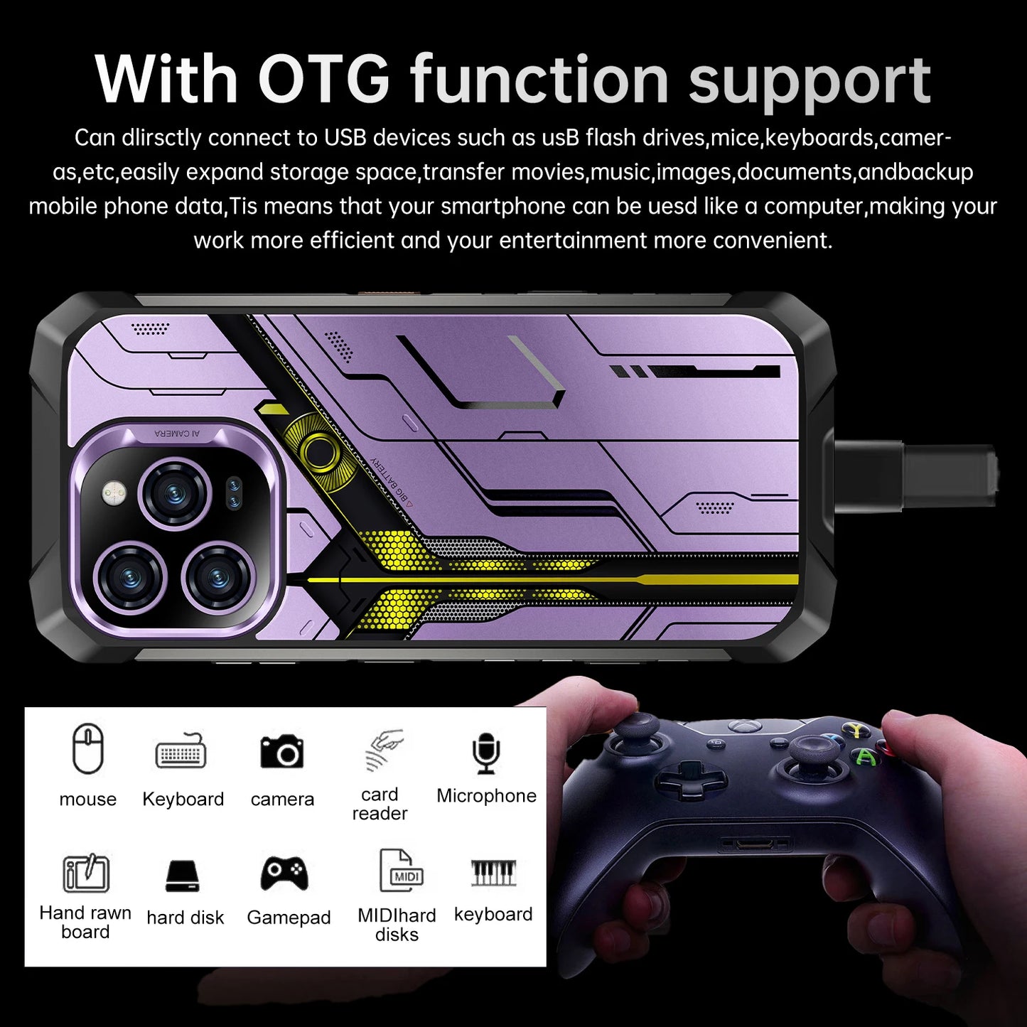 2025 New All Weather Mobile Phone With 5G Support Outdoor Use 6.99-Inch OLED Display Water and Drop Resistant 108MP Camera