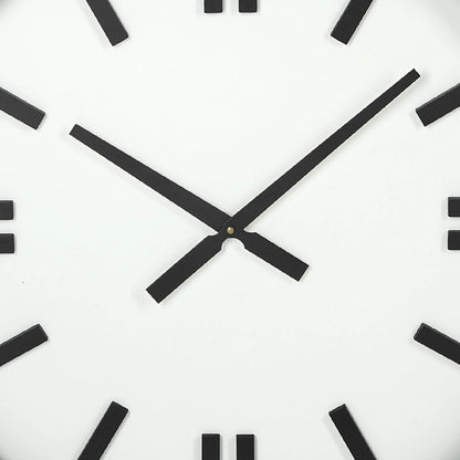 HMS 24\" Modern Decorative Wall Clock Large Display Round White Face with Non-Numerical 3D Numbers