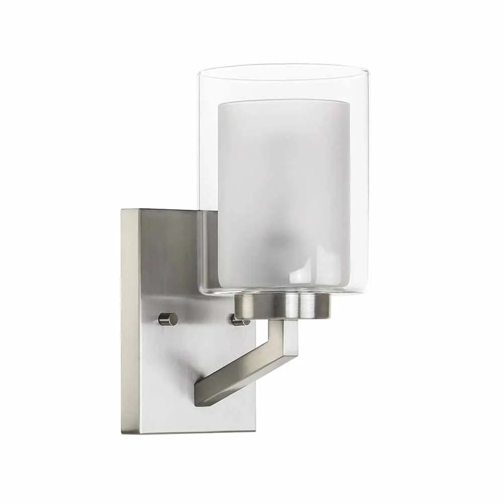 US Instock Indoor Nickel Glass Bathroom Wall Lights Modern Wall Lamp Bedroom Led Corridor Lights for Home Living Room Staircase