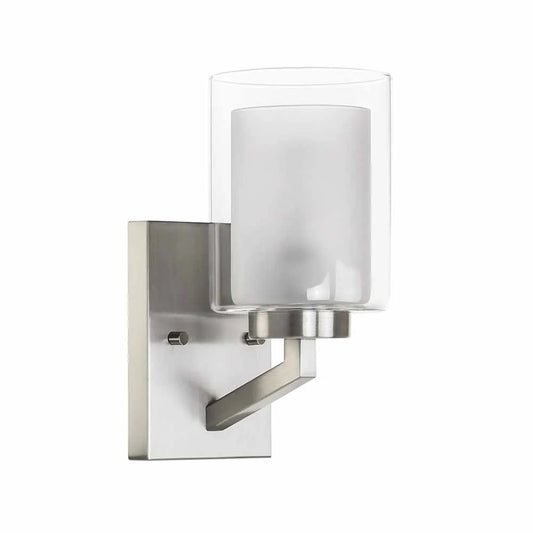 US Instock Indoor Nickel Glass Bathroom Wall Lights Modern Wall Lamp Bedroom Led Corridor Lights for Home Living Room Staircase