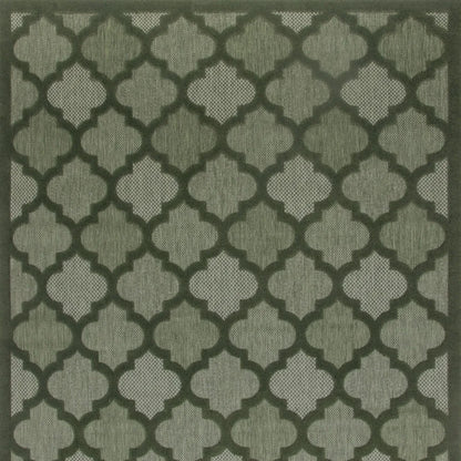 HMS 8' X 10' Dark Green and Light Green Trellis Indoor/Outdoor Area Rug