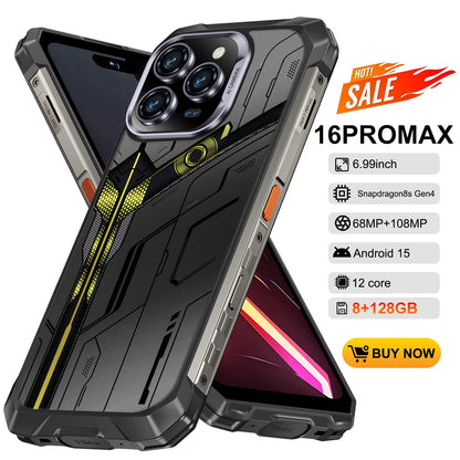 2025 New All Weather Mobile Phone With 5G Support Outdoor Use 6.99-Inch OLED Display Water and Drop Resistant 108MP Camera