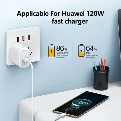 120W 10A USB -C Quick Charging Cable for Samsung Xiaomi Huawei USB C Mobile Phone Data Cord Super Fast Charge Data Cable 0.25-2M