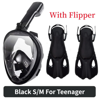 Underwater Scuba Anti Fog Full Face Diving Mask Snorkeling Respiratory Masks Safe Waterproof Swimming Equipment for Adult Kids