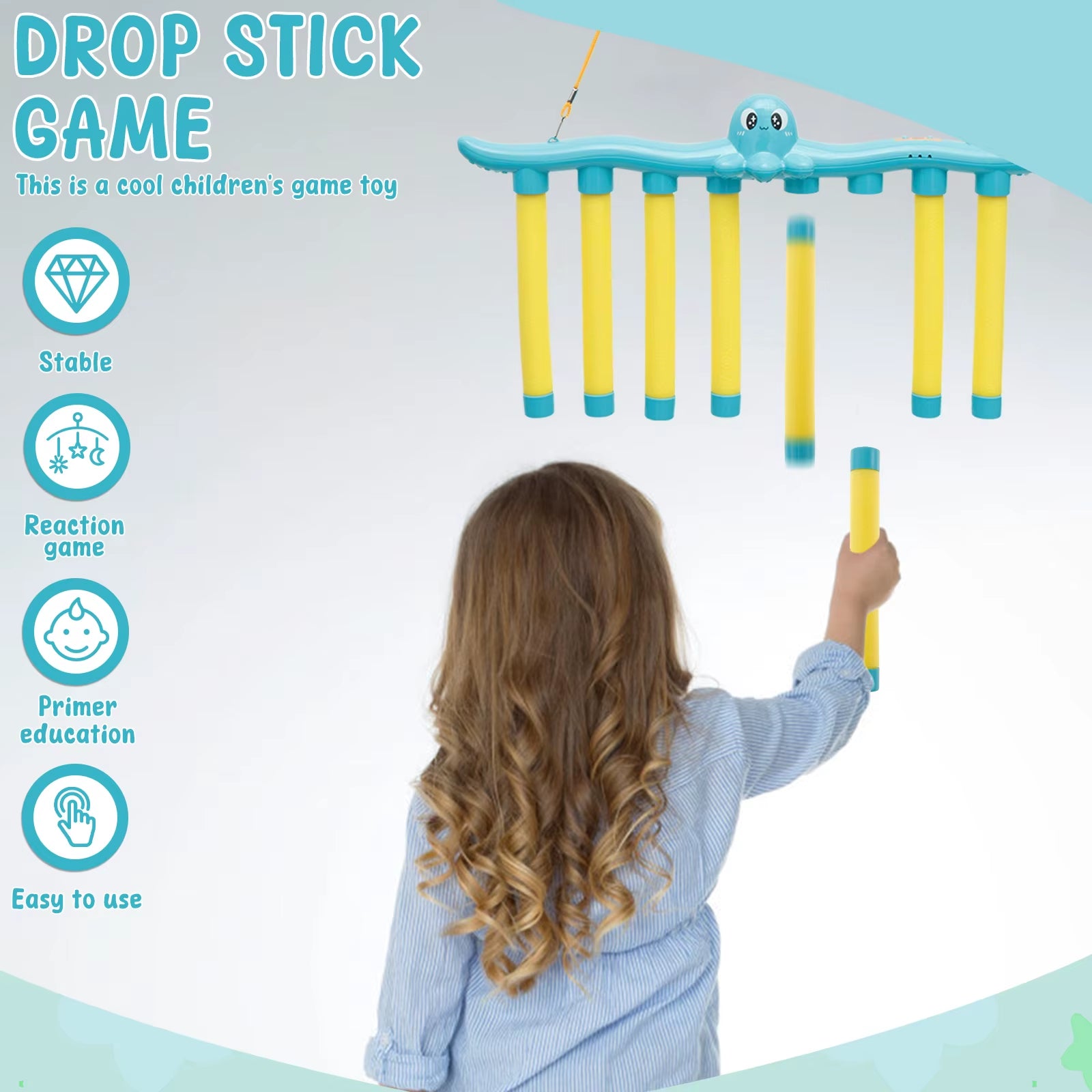 Challenge Falling Sticks Game Kids Stick Catching Toy Training Reaction Hand Eye Educational Parent-Child Interactive Toy Sports