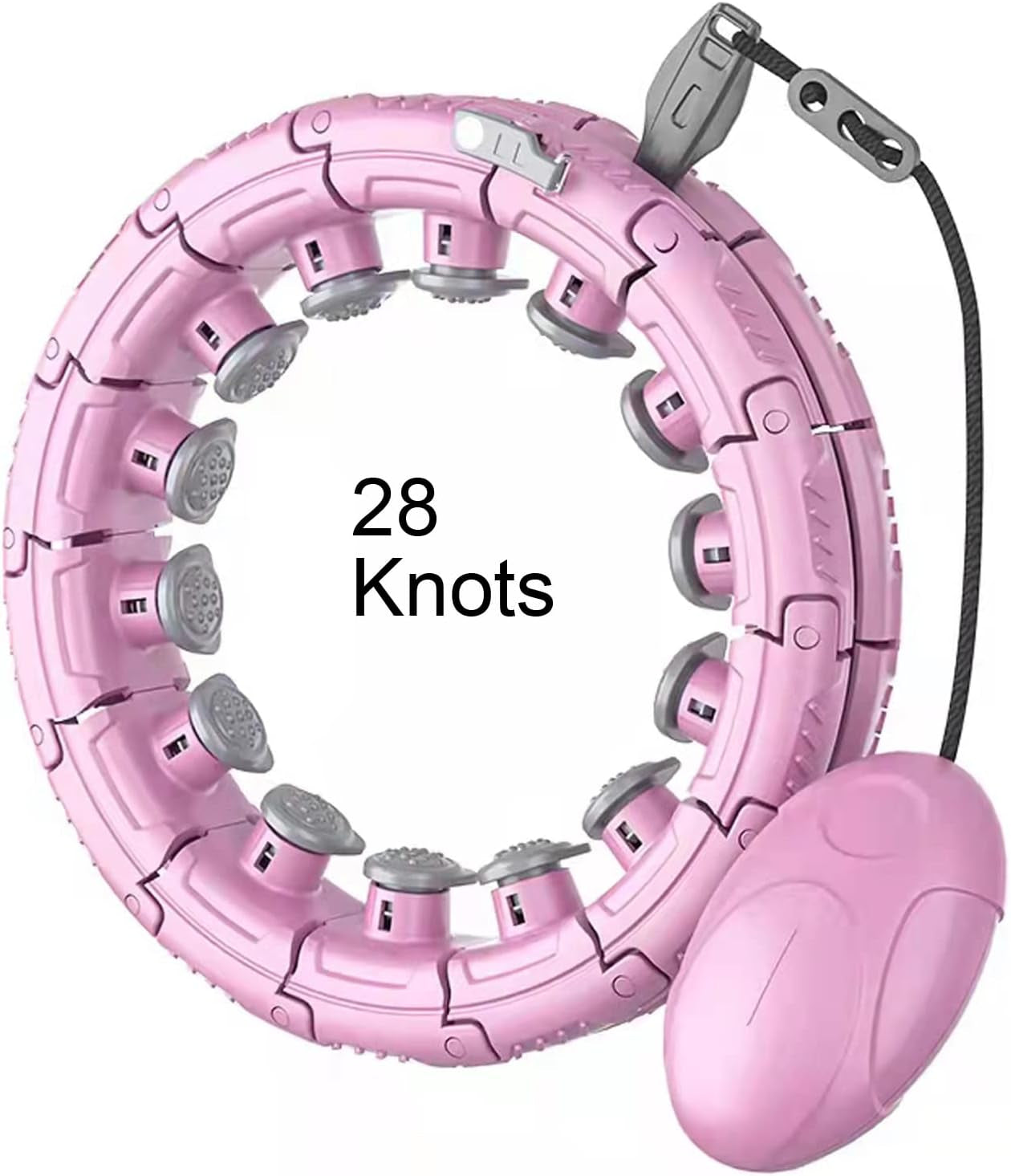 Smart Weighted Hula Exercise Hoop: 2 in 1 Abdomen Fitness Massage Hoola Hoops with Timer Smart Adjustable Pilates Fitness Non-Fall 28 Knots Adjustable Size Suitable for Adults & Kids