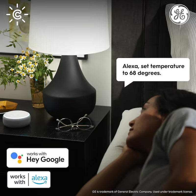 Black Smart Compatible Thermostat with Wi-Fi Compatibility